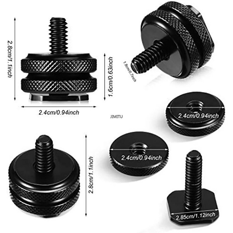 1/4 inčni adapter za montažu na hladnu papučicu i set adaptera za stalak za bljeskalicu s vrućom papučicom za opremu za DSLR fotoaparate, priključak za bljeskalicu kamere