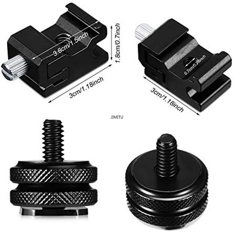 1/4 inčni adapter za montažu na hladnu papučicu i set adaptera za stalak za bljeskalicu s vrućom papučicom za opremu za DSLR fotoaparate, priključak za bljeskalicu kamere