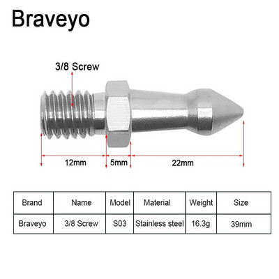 Šiljak za tronožac 1/4 3/8 M8 inča Monopod za kameru, nožice, vijak, fiksni zamjenski dodaci za fotografiranje, nehrđajući čelik