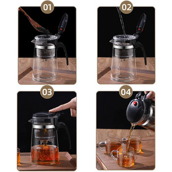 Τσαγιού για τσάι με έγχυση Γυάλινος βραστήρας Ανθεκτικό στη θερμότητα Tea Maker Flower Tea Pot Βότανα Βολικό τσαγιέρα για καφέ γραφείου