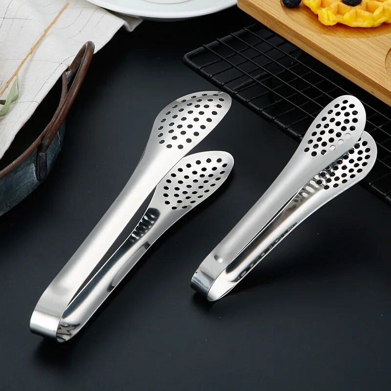 Порести удебелени против изгаряне Щипки за храна Щипки за оттичане на масло от неръждаема стомана Барбекю Пържола Месна салата Скоба за хляб Кухненски прибори