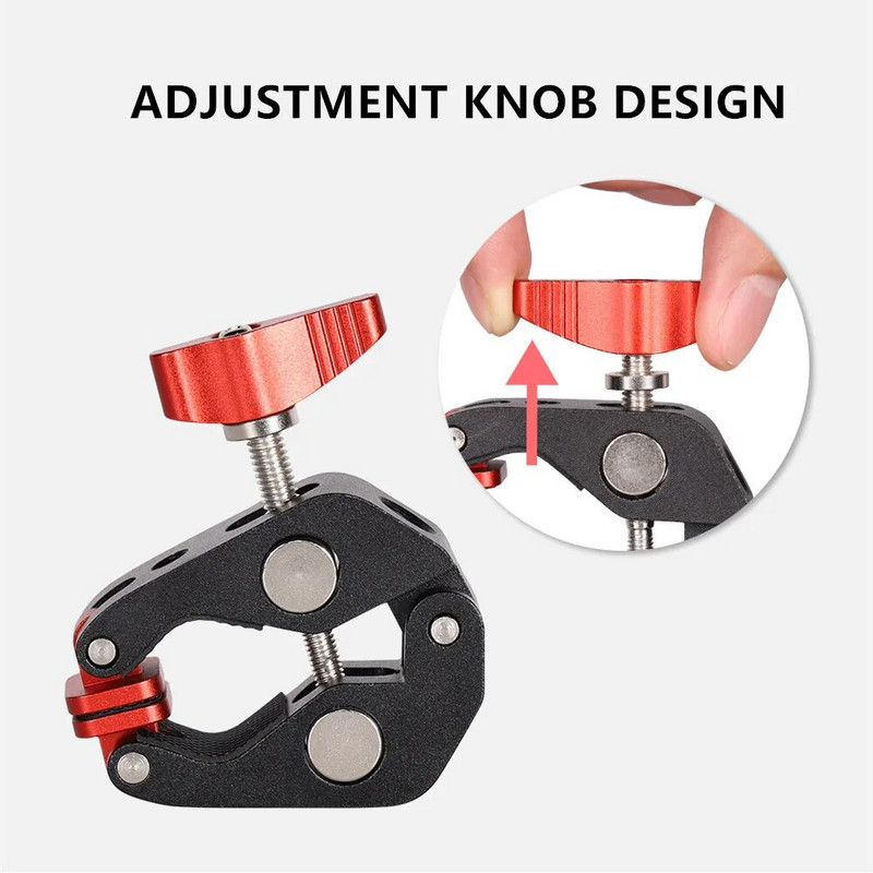 Novi aluminijski super stezni nosač sa ženskom kopčom od 3/8" 1/4" za stativ za kameru Stolni stol Magic Arm Nosač za video studio Bicikl