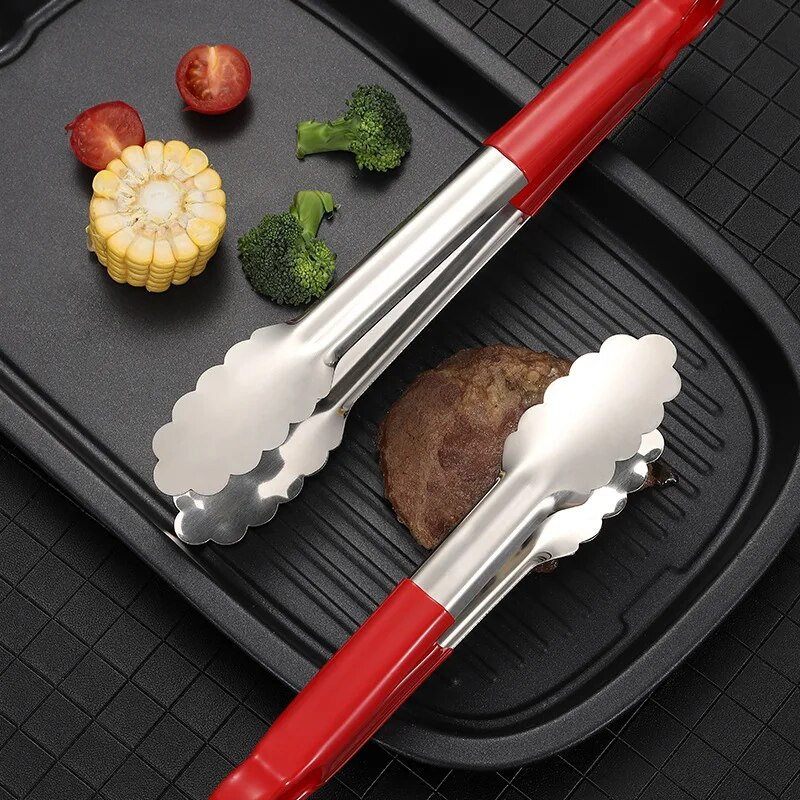 Αντιολισθητικό ανοξείδωτο ατσάλι Μπάρμπεκιου λαβίδες φαγητού Μαγειρικά σκεύη Σαλάτα Κλιπ σερβιρίσματος ψωμιού Μπουφές Σφιγκτήρας μαγειρέματος για μπριζόλα στο σπίτι