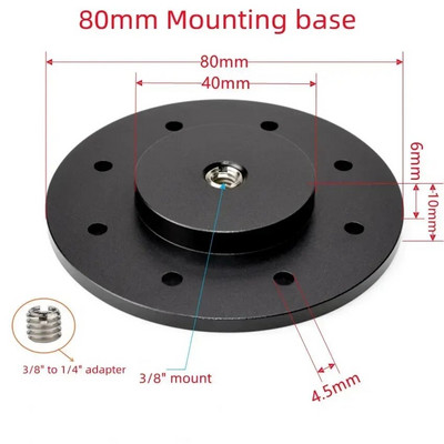 1/4 3/8 tvirtinimo trikojo adapterio laikiklis Sieninis laikiklis Tvirtinamasis laikiklis, skirtas prijungti fotoaparatą Monitoriaus lempos blykstės tvirtinimo lauko plokštė