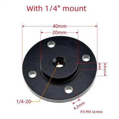 1/4 3/8 tvirtinimo trikojo adapterio laikiklis Sieninis laikiklis Tvirtinamasis laikiklis, skirtas prijungti fotoaparatą Monitoriaus lempos blykstės tvirtinimo lauko plokštė