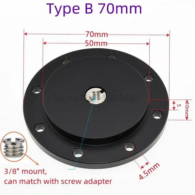 1/4 3/8 tvirtinimo trikojo adapterio laikiklis Sieninis laikiklis Tvirtinamasis laikiklis, skirtas prijungti fotoaparatą Monitoriaus lempos blykstės tvirtinimo lauko plokštė
