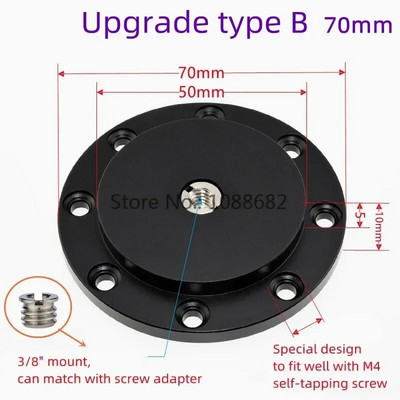 1/4 3/8 tvirtinimo trikojo adapterio laikiklis Sieninis laikiklis Tvirtinamasis laikiklis, skirtas prijungti fotoaparatą Monitoriaus lempos blykstės tvirtinimo lauko plokštė