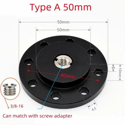 1/4 3/8 tvirtinimo trikojo adapterio laikiklis Sieninis laikiklis Tvirtinamasis laikiklis, skirtas prijungti fotoaparatą Monitoriaus lempos blykstės tvirtinimo lauko plokštė