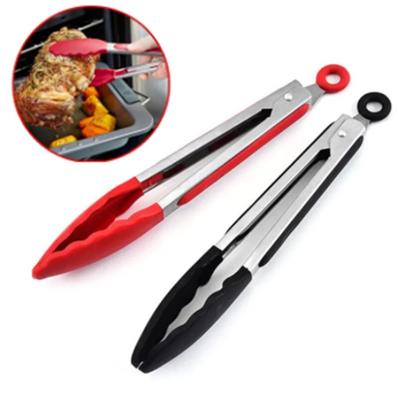 8 inčna silikonska hvataljka za roštiljanje salate, hvataljka za posluživanje kruha Neprianjajuća kuhinjska hvataljka za pečenje na roštilju