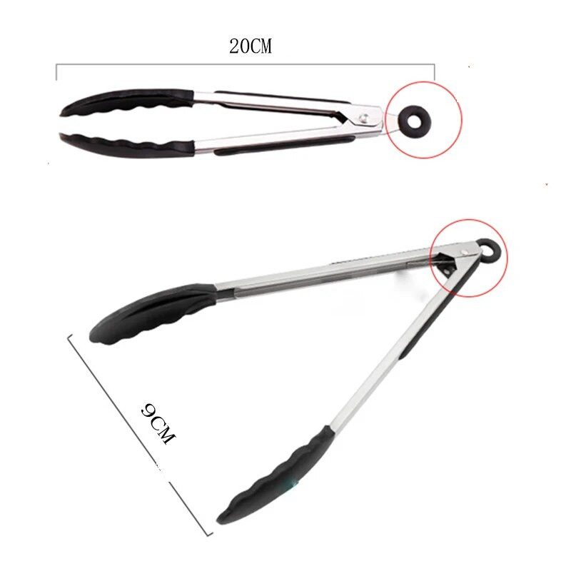 8 inčna silikonska hvataljka za roštiljanje salate, hvataljka za posluživanje kruha Neprianjajuća kuhinjska hvataljka za pečenje na roštilju