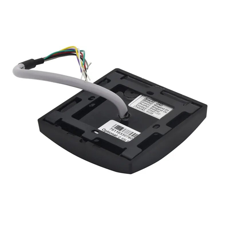 Ūdensizturīgs Wiegand paroles kartes vilkšanas 13,56 MHz un 125 kHz frekvences Mifare vai EM piekļuves kontroles karšu lasītājs