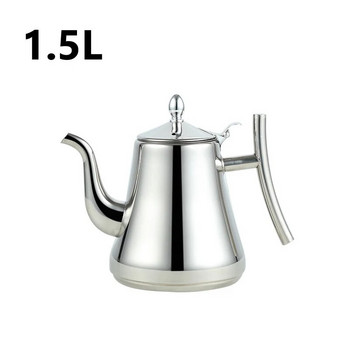 Чайник 1000/1500 мл Кралски чайник от неръждаема стомана с цедка за чай Златен сребърен чайник с чайник за чай Oolong Цветен чайник