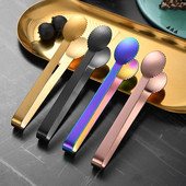 12,3 cm-es mini csúszásmentes fogak jégcukorcsipesz rozsdamentes acél ételfogó grillparti bárhoz Grill kenyérbilincs főzési kiegészítők