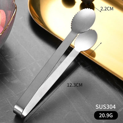 12,3 cm-es mini csúszásmentes fogak jégcukorcsipesz rozsdamentes acél ételfogó grillparti bárhoz Grill kenyérbilincs főzési kiegészítők