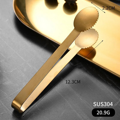 12,3 cm-es mini csúszásmentes fogak jégcukorcsipesz rozsdamentes acél ételfogó grillparti bárhoz Grill kenyérbilincs főzési kiegészítők