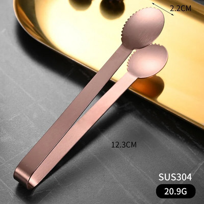 12,3 cm-es mini csúszásmentes fogak jégcukorcsipesz rozsdamentes acél ételfogó grillparti bárhoz Grill kenyérbilincs főzési kiegészítők