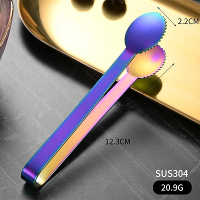 12,3 cm-es mini csúszásmentes fogak jégcukorcsipesz rozsdamentes acél ételfogó grillparti bárhoz Grill kenyérbilincs főzési kiegészítők