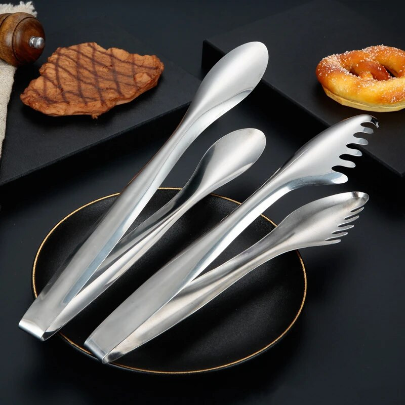 Rozsdamentes acél főzőfogók BBQ Clip tortabilincs Svédasztalos étkészlet Praktikus, praktikus eszközök otthoni konyhai kiegészítőkhöz