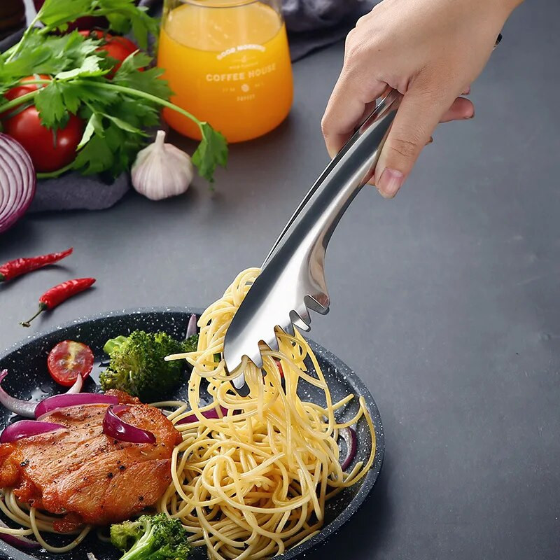 Rozsdamentes acél főzőfogók BBQ Clip tortabilincs Svédasztalos étkészlet Praktikus, praktikus eszközök otthoni konyhai kiegészítőkhöz