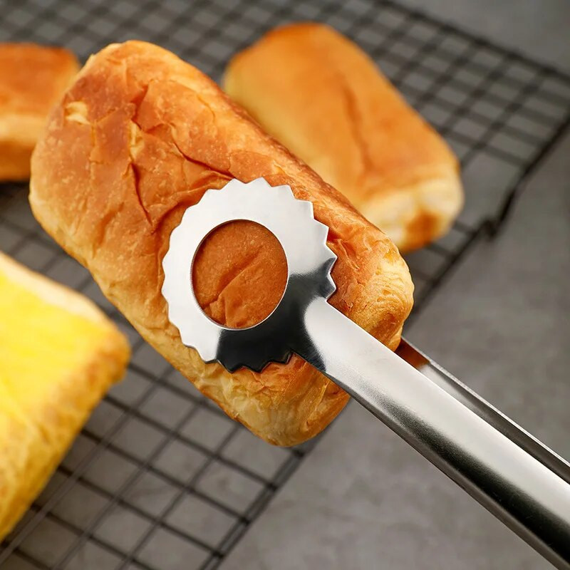 Okrugla glava s rupom Stezaljka za hranu od nehrđajućeg čelika Hvataljka za kruh Jaja Stezaljka za ispuštanje ulja Kućna kuhinja Pribor za kuhanje Alati za roštilj