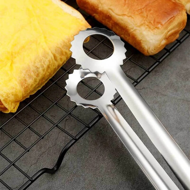 Okrugla glava s rupom Stezaljka za hranu od nehrđajućeg čelika Hvataljka za kruh Jaja Stezaljka za ispuštanje ulja Kućna kuhinja Pribor za kuhanje Alati za roštilj