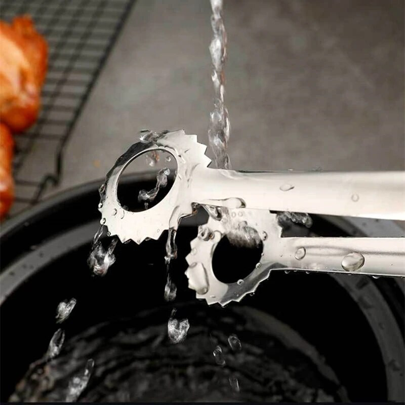 Okrugla glava s rupom Stezaljka za hranu od nehrđajućeg čelika Hvataljka za kruh Jaja Stezaljka za ispuštanje ulja Kućna kuhinja Pribor za kuhanje Alati za roštilj