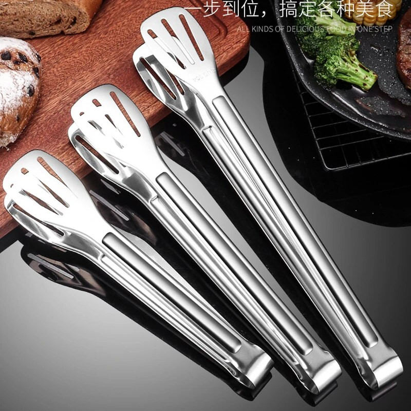 Nerūdijančio plieno maisto spaustukas kepsninės spaustukas Daugiafunkcinis kepto kepsnio spaustukas pailgintas įvairių dydžių savitarnos žnyplės Virtuvės reikmenys