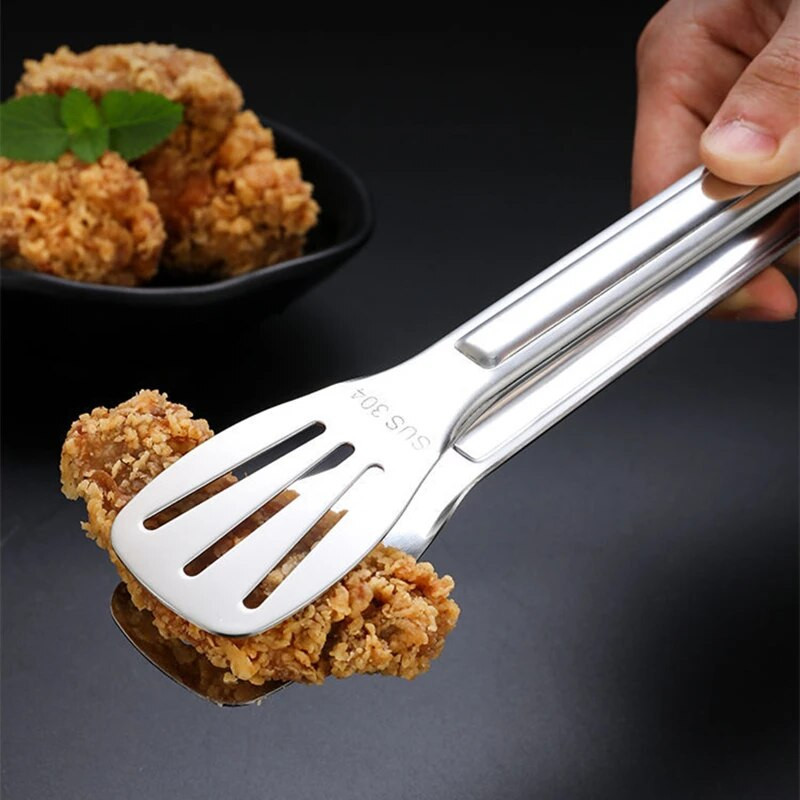 Nerūdijančio plieno maisto spaustukas kepsninės spaustukas Daugiafunkcinis kepto kepsnio spaustukas pailgintas įvairių dydžių savitarnos žnyplės Virtuvės reikmenys