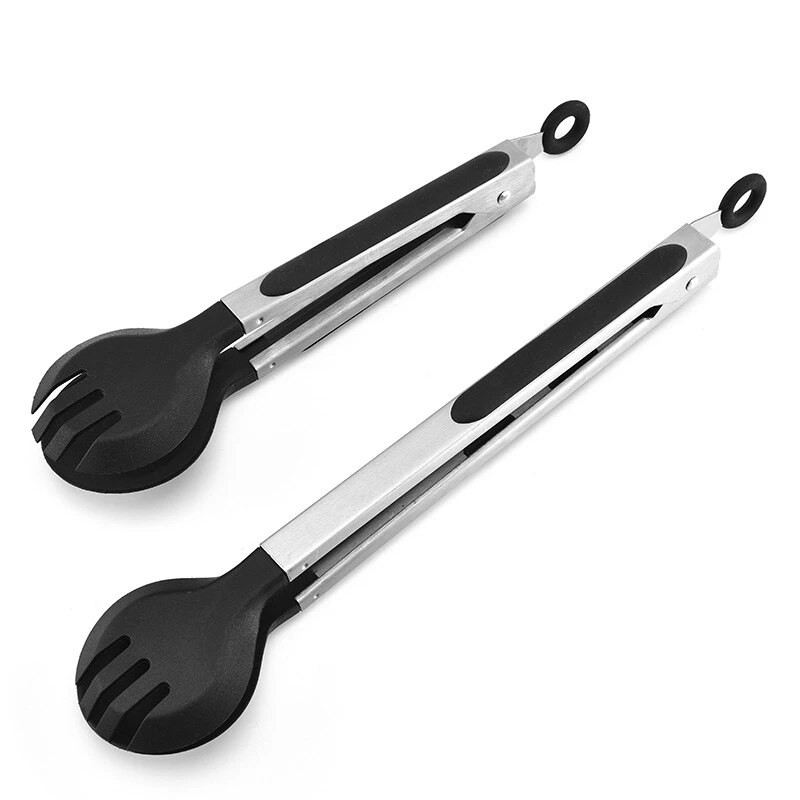 Agrafă rotundă anti-alunecare din silicon pentru mâncare pentru friptură clește pentru pâine Legume, fructe, salată, bufete, clemă, pentru bucătărie, unelte pentru grătar