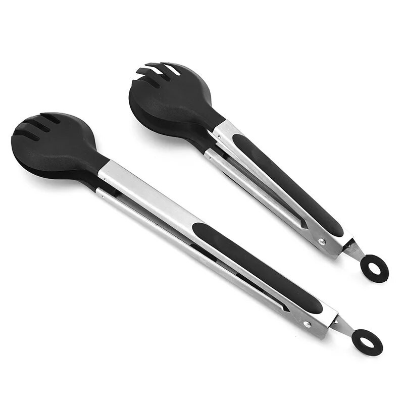 Agrafă rotundă anti-alunecare din silicon pentru mâncare pentru friptură clește pentru pâine Legume, fructe, salată, bufete, clemă, pentru bucătărie, unelte pentru grătar