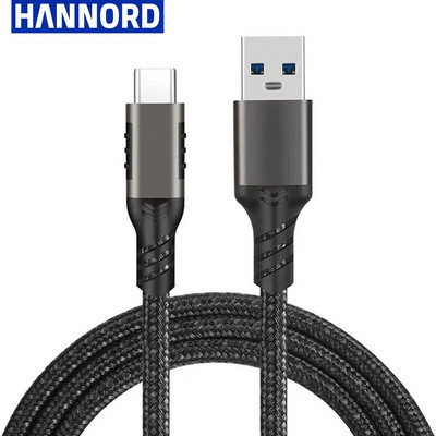 Hannord USB3.2 10Gbps kaabel USB A kuni Type-C 3.2 andmeedastus USB C SSD kõvaketta kaabel 3A 60W kiirlaadimise 3.0 laadimiskaabel