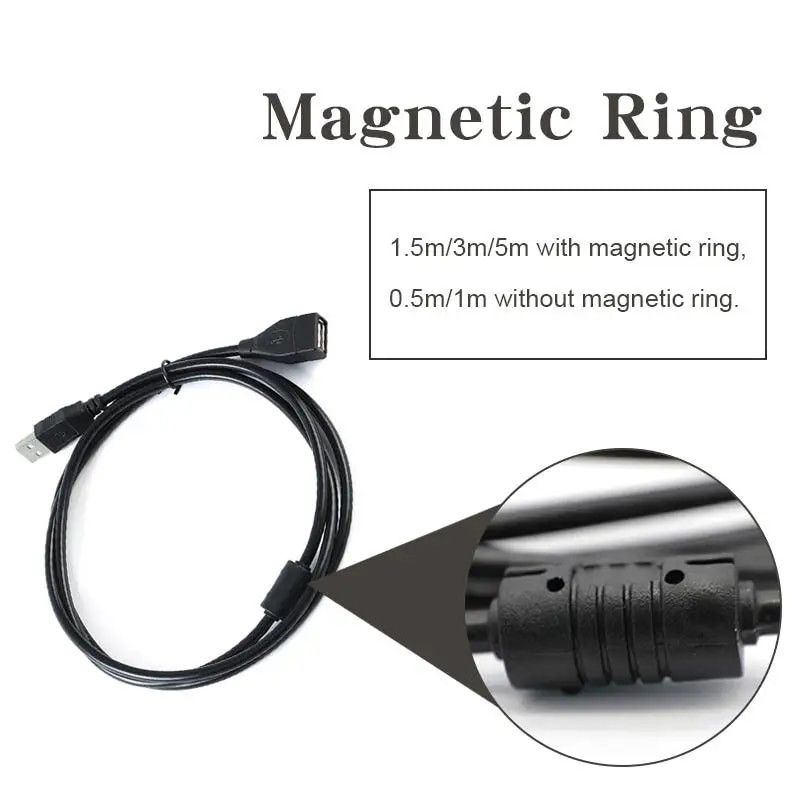 USB 2.0 удължителен кабел 0,6 м/1 м/1,5 м жична линия за предаване на данни Супервисокоскоростен удължителен кабел за данни за проектор