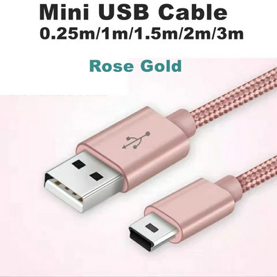 3M 1M 0,25M Mini USB 5-pinski kabel Mini USB na USB punjač za brze podatke Kratki kabel za MP3 MP4 player Auto DVR GPS Digitalna kamera HDD