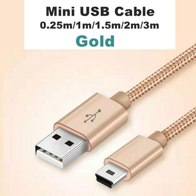 3M 1M 0,25M Mini USB 5-pinski kabel Mini USB na USB punjač za brze podatke Kratki kabel za MP3 MP4 player Auto DVR GPS Digitalna kamera HDD