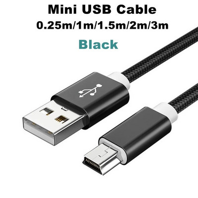 3M 1M 0,25M Mini USB 5-pinski kabel Mini USB na USB punjač za brze podatke Kratki kabel za MP3 MP4 player Auto DVR GPS Digitalna kamera HDD