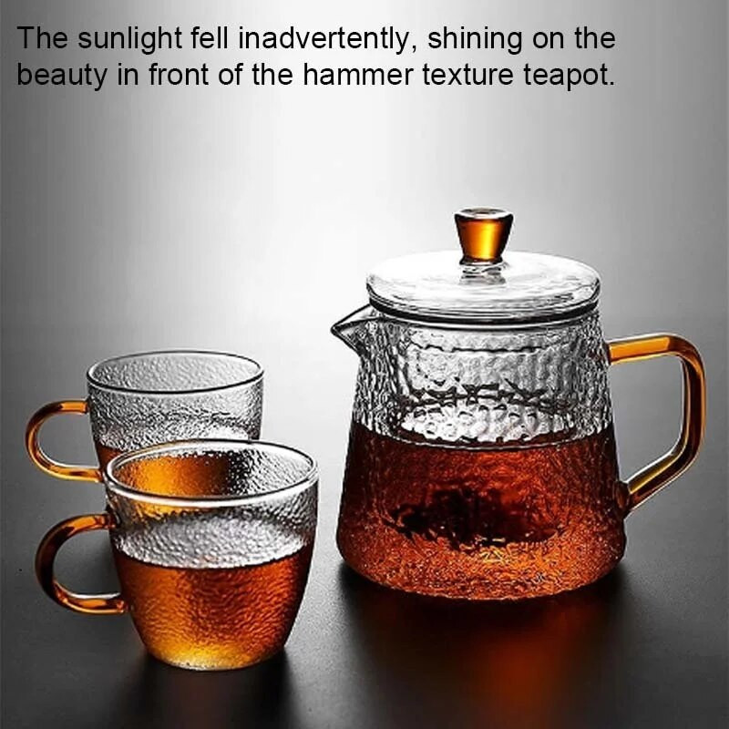 Čajnik od borosilikatnog stakla, stakleni čajnik otporan na toplinu, plinski štednjak, posuda za cvijeće, kung fu set za čaj, filter.