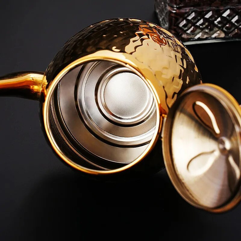 1800 ml 304 rozsdamentes acél vízforraló szűrővel teáskannával otthoni kültéri indukciós tűzhely Ananász tea vízforraló Kínai tea kiegészítők