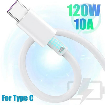 USB tipo C laidas Super Fast Charing Line 120W 10A Greitas įkrovimas, skirtas Android Samsung Xiaomi Huawei USB C duomenų kabelių laidas