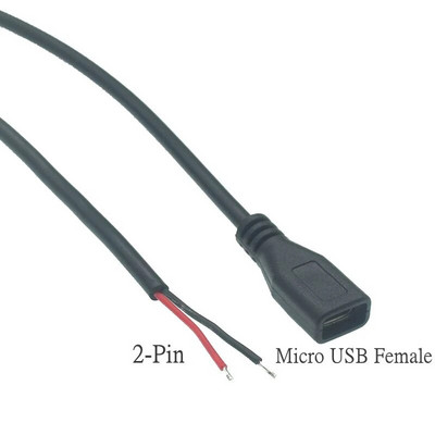 Micro USB 2.0 A ženski muški utičnica Produžni kabel napajanja 4 Pin 2 Pin 4 Žice DIY Data Line Kabel za punjenje Type-C Žica 1 m 2 m