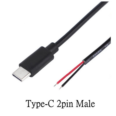 Micro USB 2.0 A ženski muški utičnica Produžni kabel napajanja 4 Pin 2 Pin 4 Žice DIY Data Line Kabel za punjenje Type-C Žica 1 m 2 m