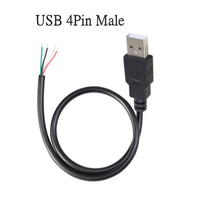 Micro USB 2.0 A ženski muški utičnica Produžni kabel napajanja 4 Pin 2 Pin 4 Žice DIY Data Line Kabel za punjenje Type-C Žica 1 m 2 m
