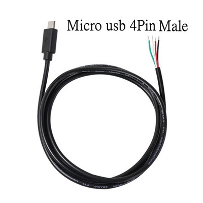 Micro USB 2.0 A ženski muški utičnica Produžni kabel napajanja 4 Pin 2 Pin 4 Žice DIY Data Line Kabel za punjenje Type-C Žica 1 m 2 m