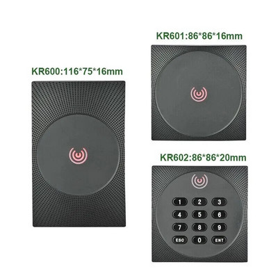 ZKTeco KR600 KR601 KR602 durų prieigos kontrolės sistema RFID kortelių skaitytuvas Visiškai atsparus vandeniui Wiegand 26 bitų kortelių prieigos skaitytuvas