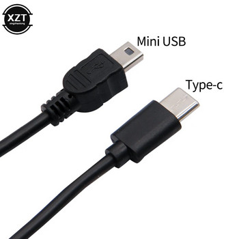 30 см USB тип C 3.1 мъжки към мини USB 5 пинов B мъжки щепсел конвертор OTG адаптер проводник кабел за данни за цифров фотоапарат Macbook pro