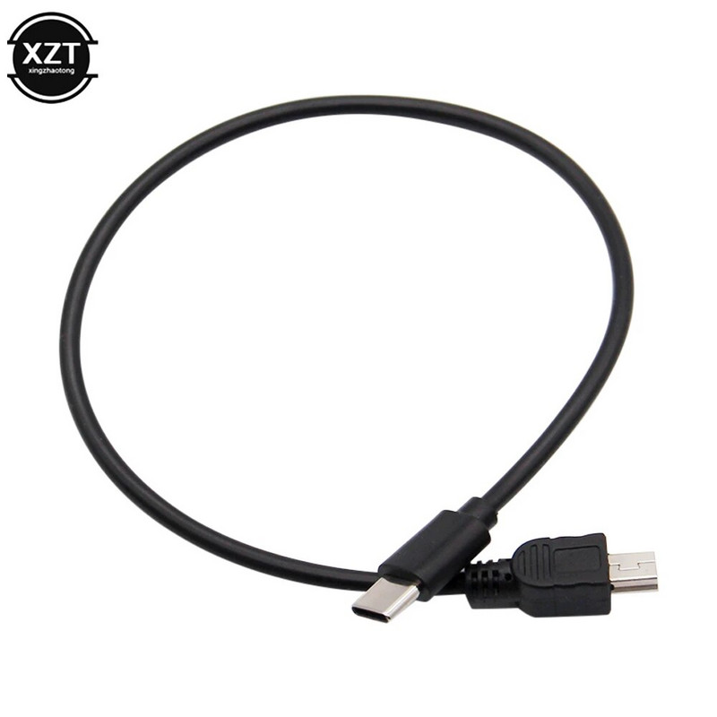 30 cm USB tipa C 3.1 muški na mini USB 5 pinski B muški konverter, OTG adapter, podatkovni kabel za Macbook pro digitalnu kameru