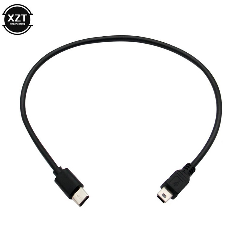 30 cm USB tipa C 3.1 muški na mini USB 5 pinski B muški konverter, OTG adapter, podatkovni kabel za Macbook pro digitalnu kameru