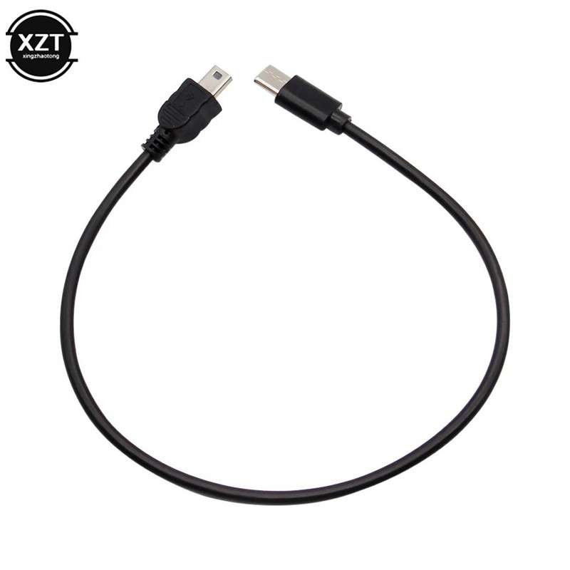 30 cm USB tipa C 3.1 muški na mini USB 5 pinski B muški konverter, OTG adapter, podatkovni kabel za Macbook pro digitalnu kameru