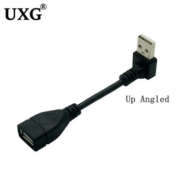 90-градусов ъглов USB удължителен кабел USB 2.0 къс кабел за Smart TV PS4 скоростен удължителен кабел за данни мъжки към женски кабел 0,1 м