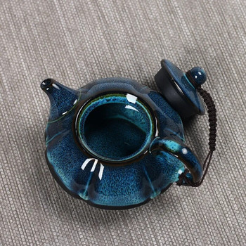 Jun kiln change glaze teapot, temmoku glaze pot Ръчно изработен чайник кунг фу чайник Чайник за китайска чаена церемония 180 ml
