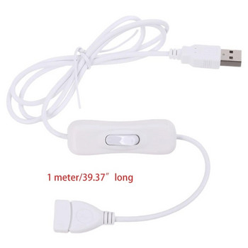 100/200 см USB 2.0 мъжки към женски удължителен кабел за данни с превключвател за включване/изключване за USB LED ленти, вентилатор, зарядно устройство, четец за лаптоп, настолна лампа